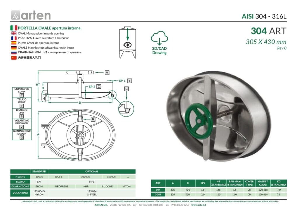 Arten - nuove schede tecniche