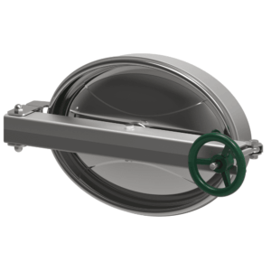 Oval manwaydoor, outward opening with lever