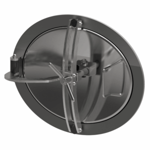 Oval manwaydoor, inward opening