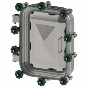 Rectangular manwaydoor, outward opening