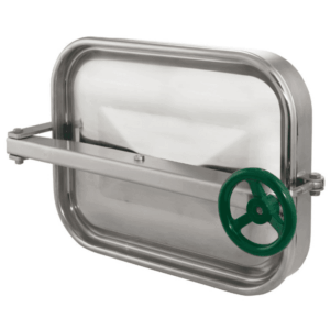 Rectangular manwaydoor, outward opening