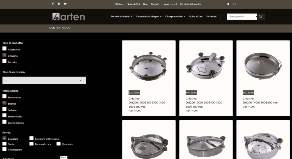 Arten - lavorazioni in acciaio inox